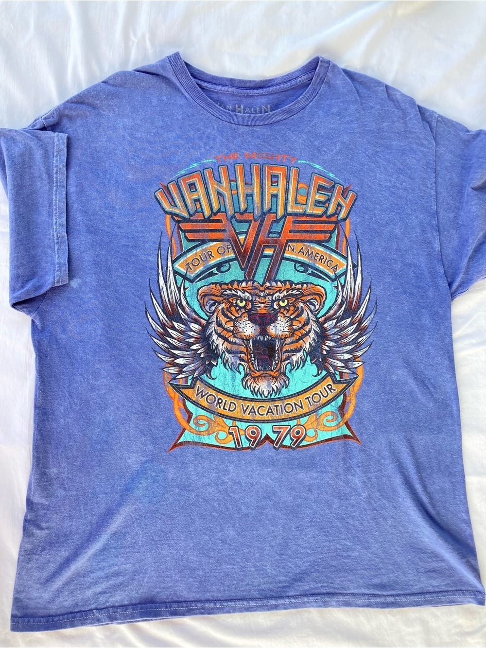 Van Halen XL Blue Graphic Tee Vintage Tiger 1979 Classic Rock Band T-shirt